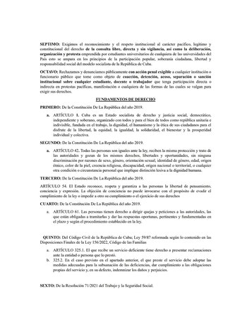 La demanda presentada por los