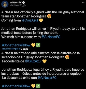 El equipo árabe confirmó su