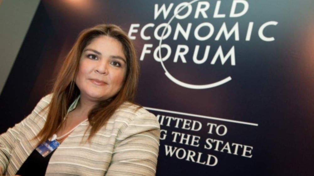 La jefa para América Latina del WEF, Marisol Argueta de Barillas, detalló los ejes temáticos de las reuniones. (Tomado de Internet)