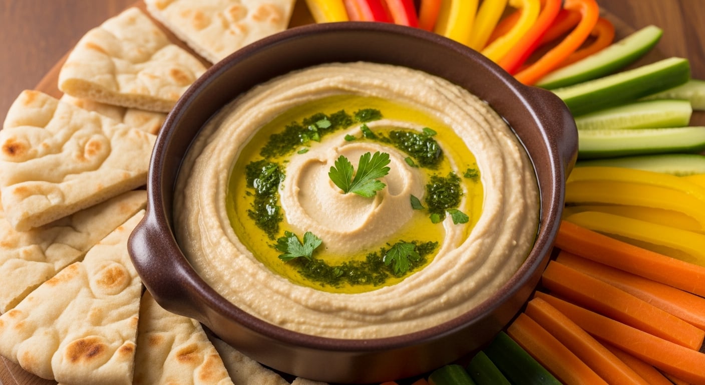 El hummus funciona como untable sin azúcar añadido y aparece como alternativa práctica frente a salsas dulces, porque permite sumar sabor en snacks y comidas rápidas sin acumular endulzantes invisibles en la rutina. (Imagen Ilustrativa Infobae)