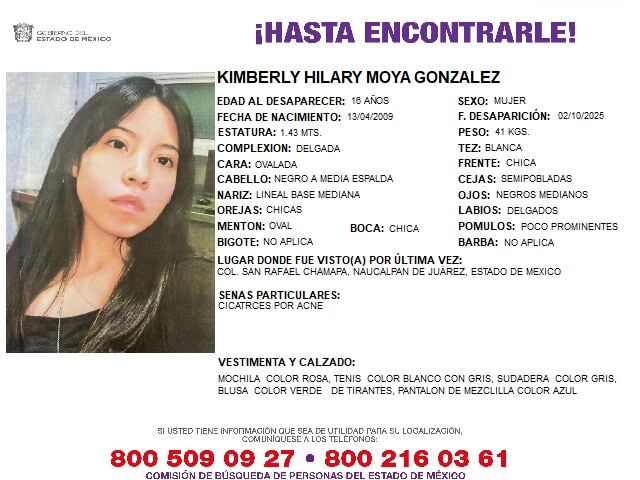 Las cámaras de seguridad registraron a Kimberly en su ruta desde el cibercafé de la colonia San Rafael Chamapa, sin rastros posteriores a ocho minutos de salir de casa. (FGJEM)