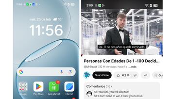 OPPO A6 Pro 5G reproduciendo contenido en YouTube con batería al 73%