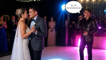 Cantan ‘La Incondicional’ en la boda de Karla Tarazona y Christian Domínguez y Magaly Medina se burla: “¿Cómo le van a cantar eso?”