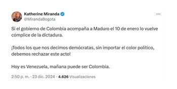 Con este mensaje, la representante