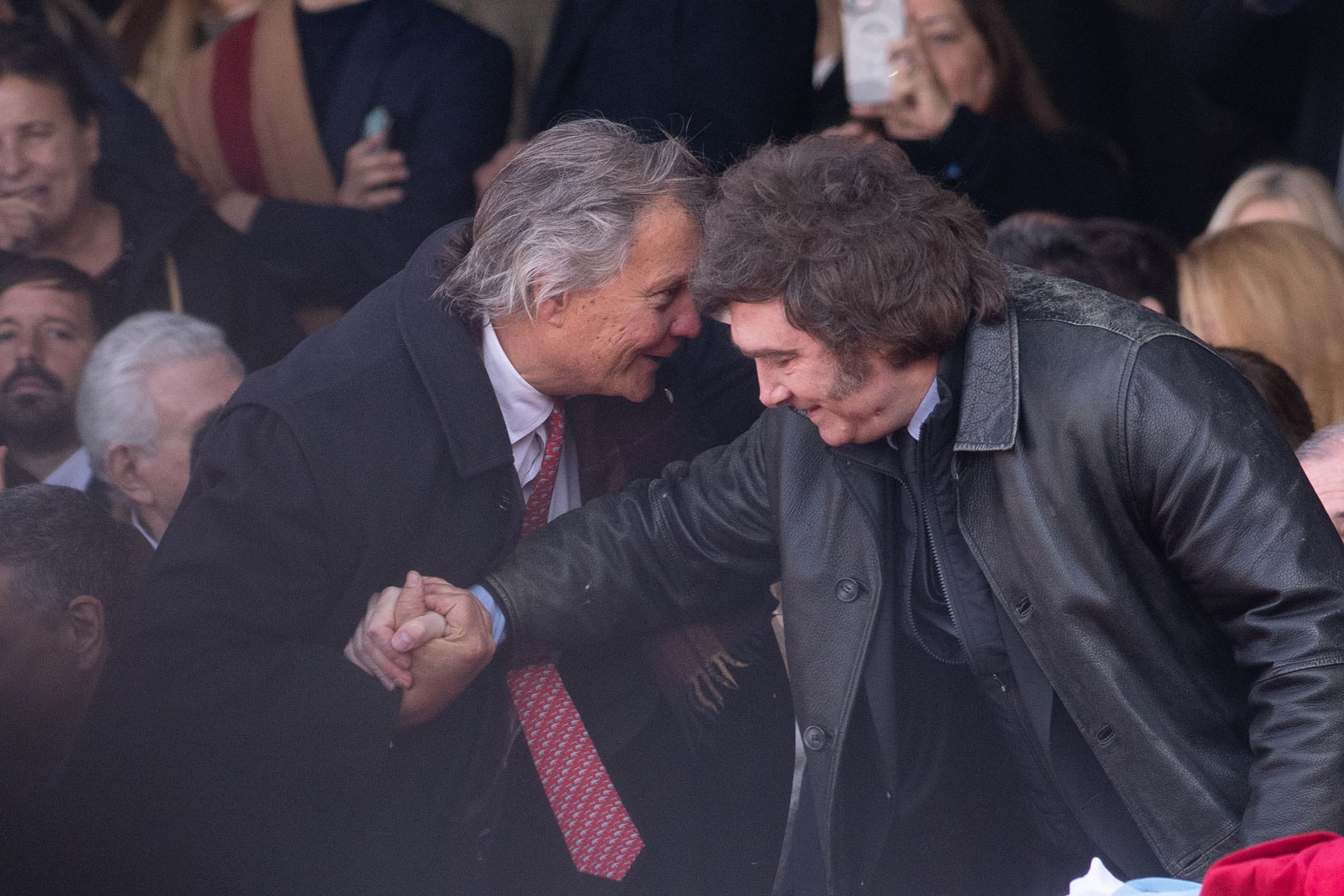Javier Milei junto a Marcos Pereda en el predio ferial La Rural de Buenos Aires