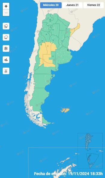 El Servicio Meteorológico Nacional emitió