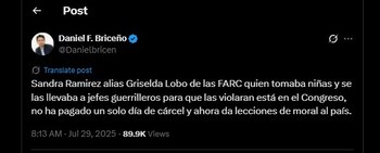 Daniel Briceño arremetió en contra