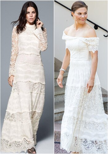 Comparativa del vestido original de