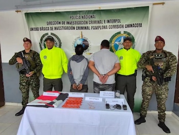 Policía y Ejército detienen a “El Gordo” y “Riki”, señalados de planear ataques en Norte de Santander - crédito Policía Nacional