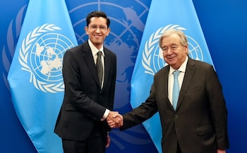 Roberto Velasco concluye participación en la Asamblea de la ONU tras encuentro con Guterres. (SRE)