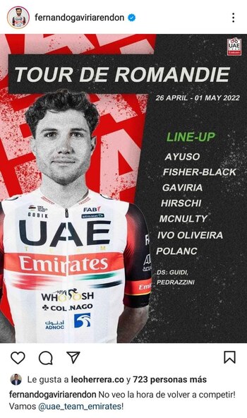 El ciclista antioqueño lo confirmó