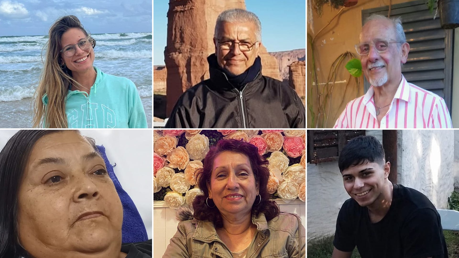 Seis de las víctimas fatales del fentanilo contaminado: Yamila Belén López, Daniel Alberto Sánchez, Carlos Salvato, Estela Farías, Martha Sofía Díaz Mendoza, Renato Nicolini