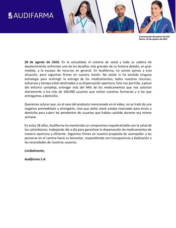 Este fue el comunicado que