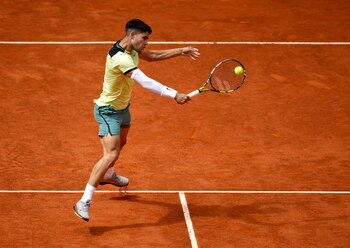 Alcaraz en acción contra Shevchenko