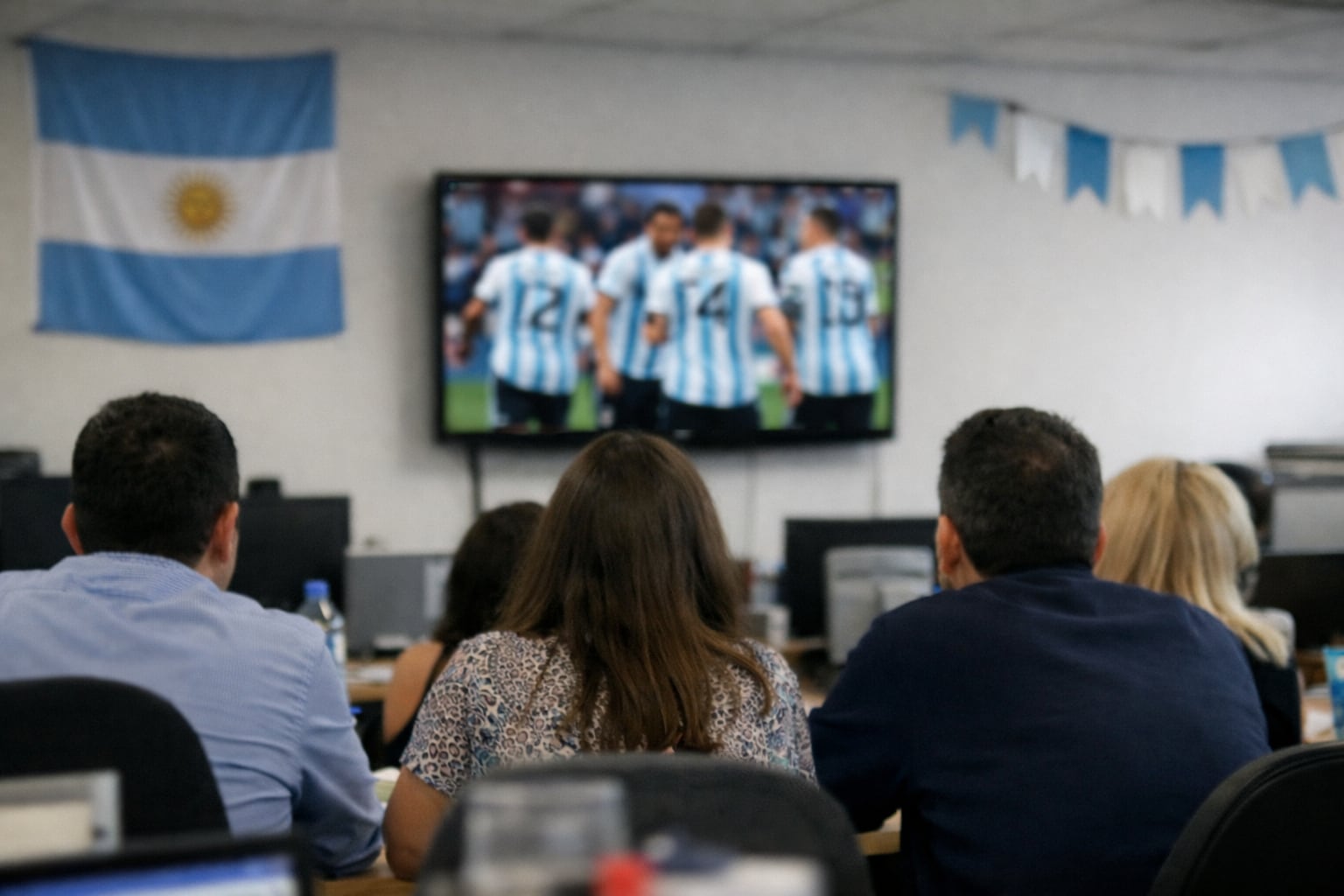 El 36% de los encuestados no percibe cambios en el trabajo durante el Mundial y el 14% dice que el clima laboral depende de los resultados de la Selección Argentina (Imagen Ilustrativa Infobae)