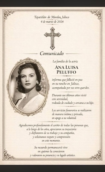 La actriz Ana Luisa Peluffo,