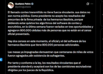 Gustavo Petro - crédito @petrogustavo/X