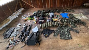 Material de guerra incautado a