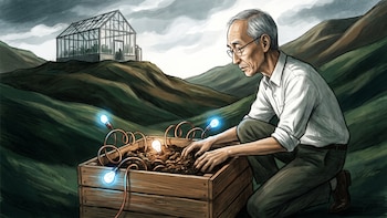 Alimenta 800 luces LED con electricidad extraída de cajas con tierra y compost en Japón
