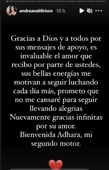 Historias de Instagram de Andrea