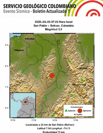 Sismo en San Pablo, Bolívar