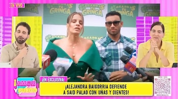 Alejandra Baigorria protagoniza incómodo momento con Said Palao y desata críticas de Gigi Mitre. Captura: Amor y Fuego.
