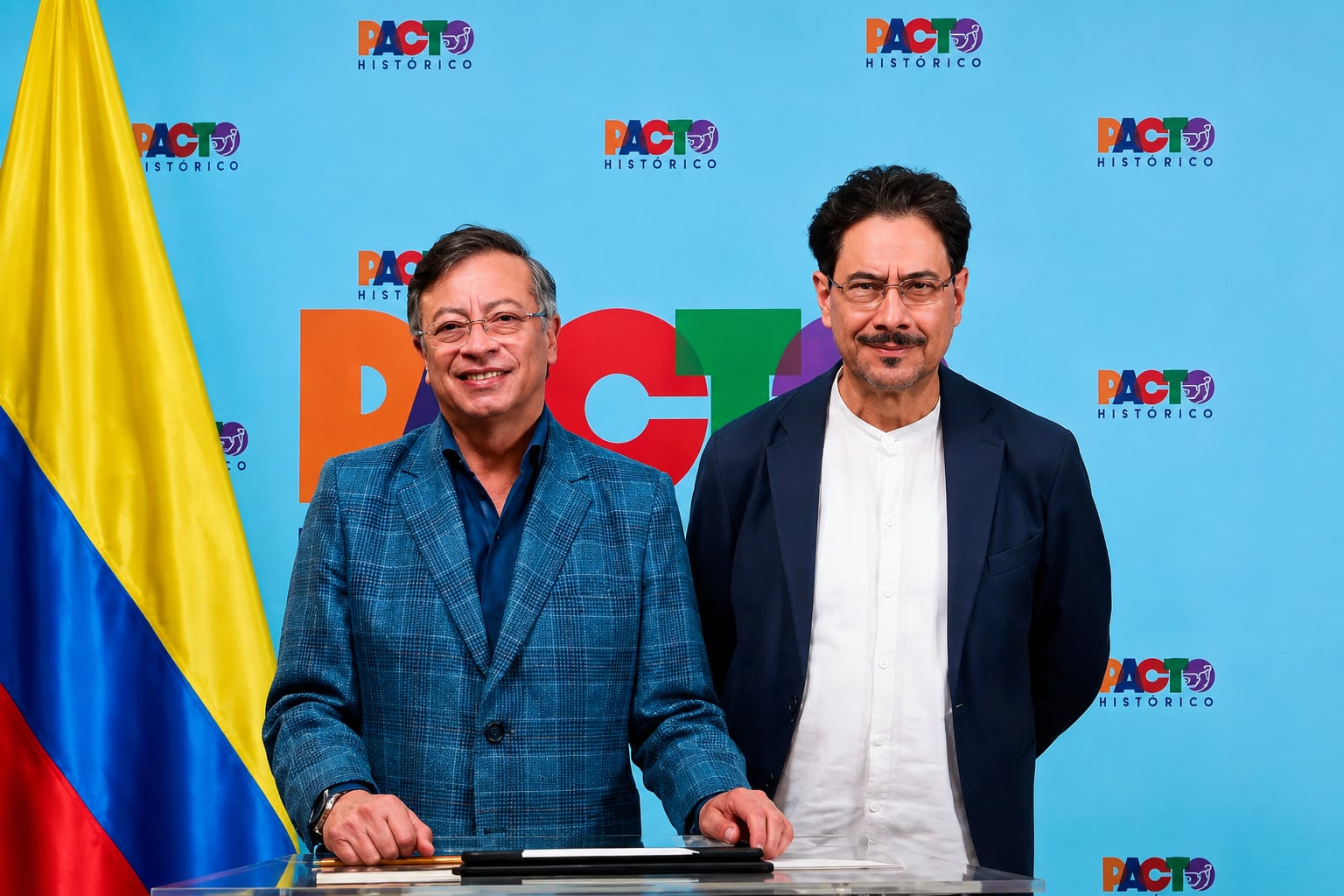 El expresidente Gustavo Petro ahora ejerce como líder político del Pacto Histórico, junto al senador Iván Cepeda - crédito suministrada a Infobae Colombia