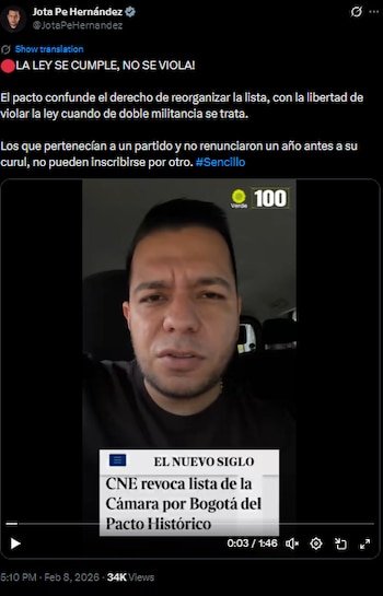 Jota Pe Hernández denunció irregularidad