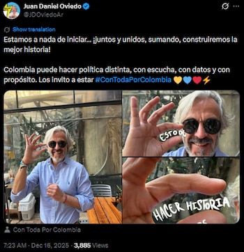 Juan Daniel Oviedo afirmó que