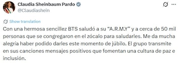 Comunicado de Claudia Sheinbaum.