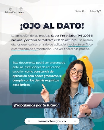 Las citaciones de las pruebas Saber Pro y Saber TyT se publicarán el 2 de octubre de 2026 en la página web del Icfes - crédito Icfes/X