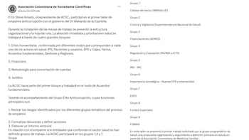 La Asociación Colombiana de Sociedades Científicas dio a conocer los temas que abordará durante el proceso de empalme - crédito @asocientificas/X