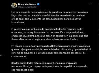 Bruce Mac Master cuestionó la