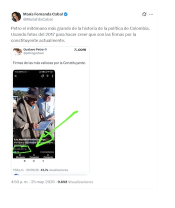 María Fernanda Cabal le respondió a Gustavo Petro