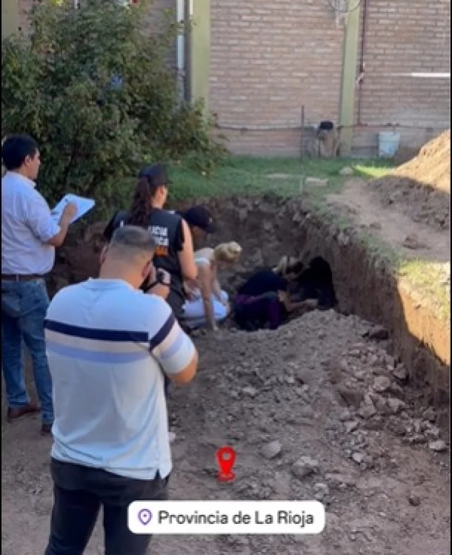 El momento en el que realizaron la inspección del terreno (Gentileza: Nueva Rioja)