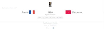 Transmisión del partido Francia vs. Marruecos para Colombia - crédito FIFA
