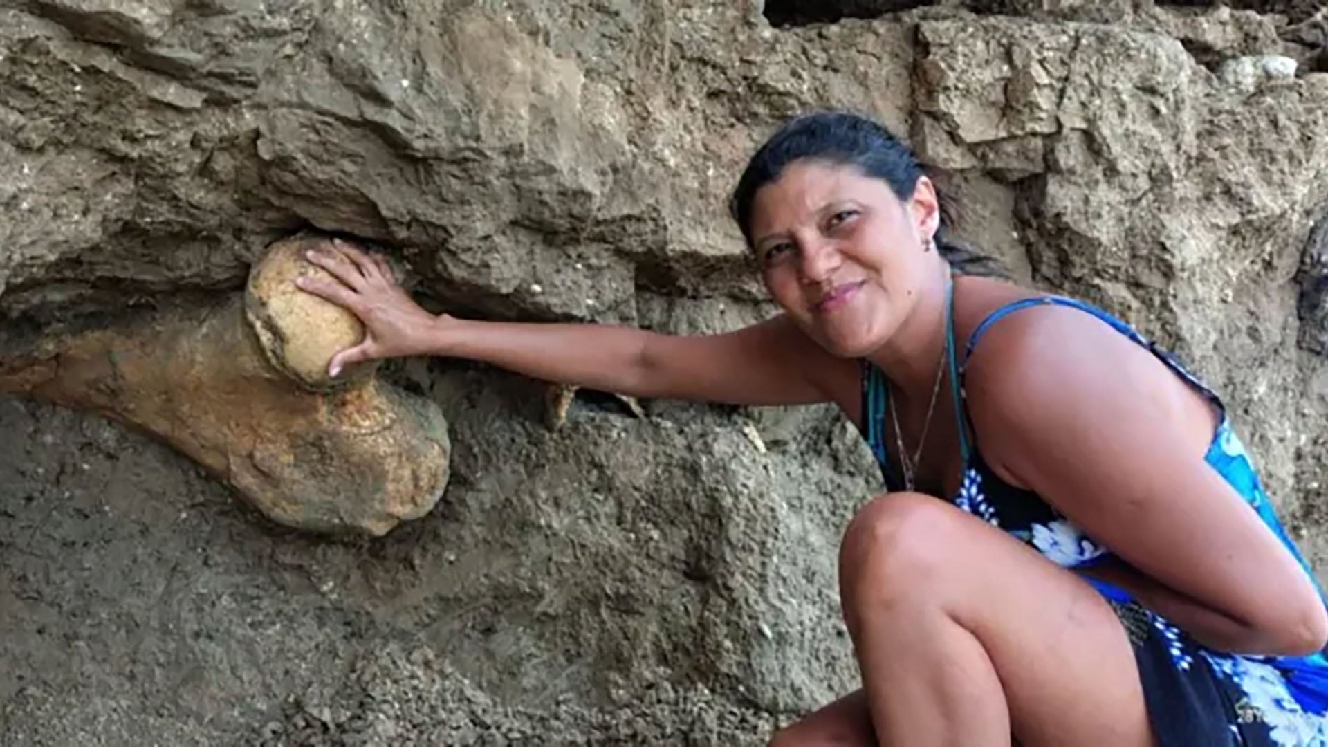 Lumar Ávila González, la compañera del hombre que también halló el fósil prehistórico (Cortesía Museo Scaglia)