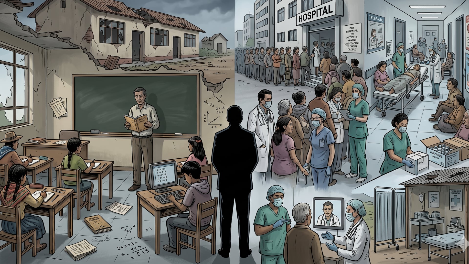 La discusión sobre salud y educación se convirtió en uno de los ejes de la campaña presidencial - crédito Visuales IA