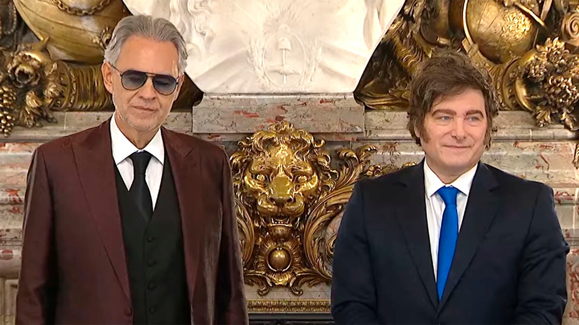 Andrea Bocelli y Javier Milei, juntos en Casa Rosada