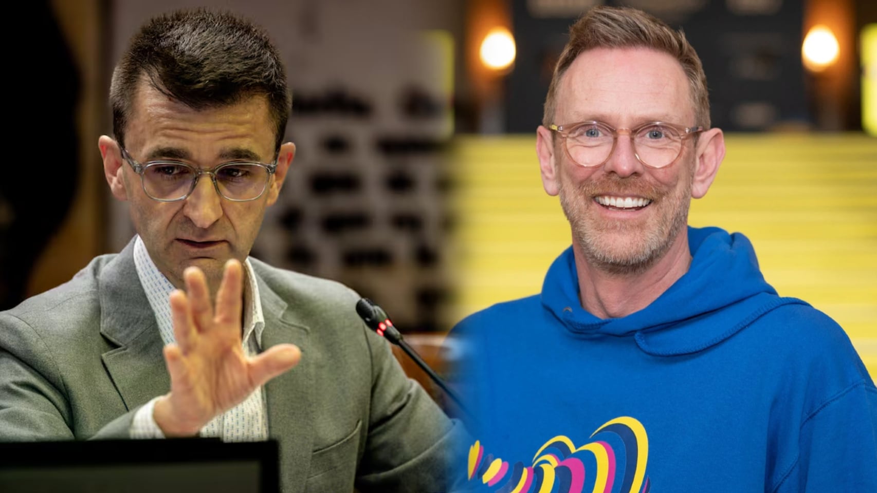 José Pablo López y Martin Green, en montaje de