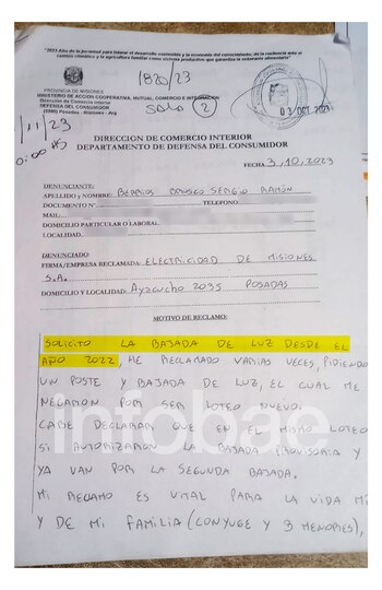 Sergio decidió llevar su reclamo