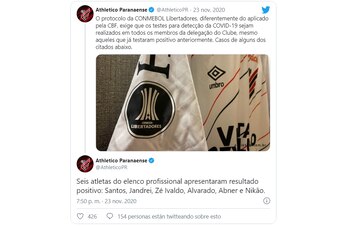 El comunicado de Athletico Paranaense