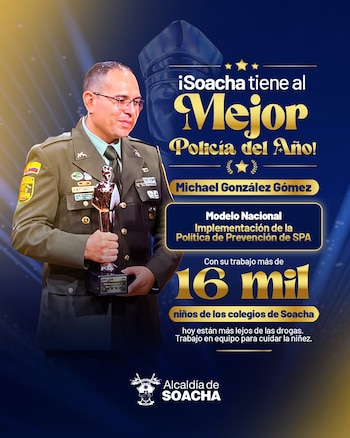 El intendente de 44 años acumula 21 años de servicio institucional y ejerció previamente como instructor de prevención en México - crédito Alcaldía Soacha/X