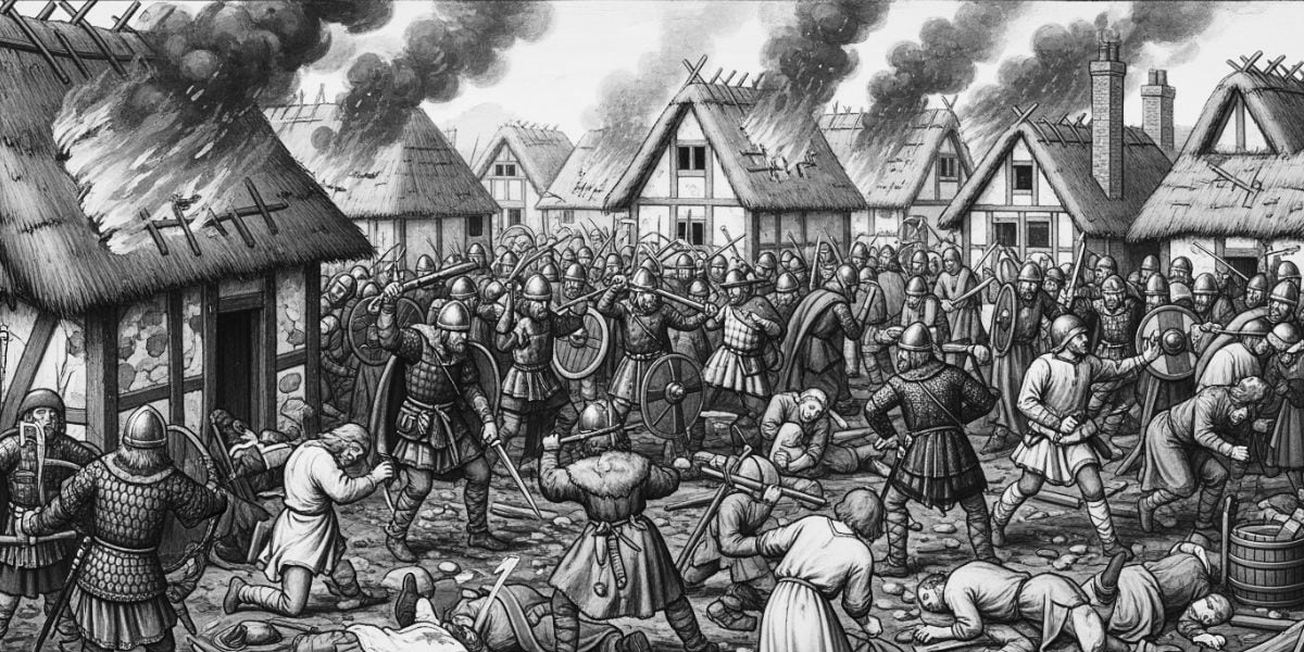 La Masacre de San Brice, ordenada en 1002 por el rey Æthelred II, cambió radicalmente el equilibrio político y religioso de Inglaterra (Imagen Ilustrativa Infobae)