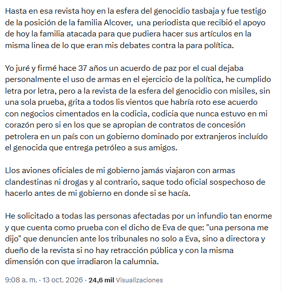 Petro señaló que sabe de donde vienen las acusaciones en contra de su expareja - crédito @petrogustavo/X
