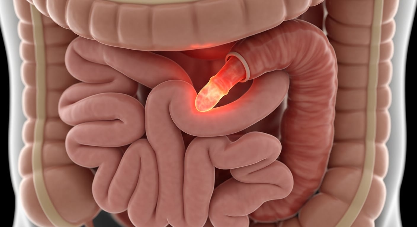 El apéndice es una pequeña estructura ubicada al inicio del intestino grueso. (Imagen Ilustrativa Infobae)