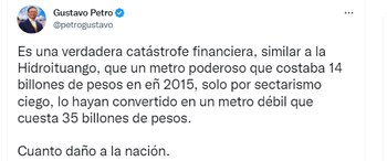 Trino publicado por Gustavo Petro en sus redes sociales