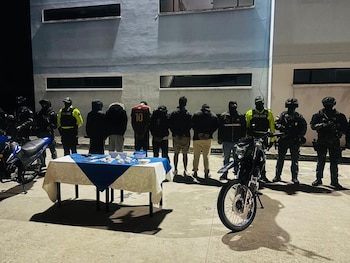 Los detenidos tras el operativo policial. (Policía Nacional)