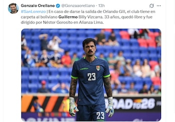 Información sobre nuevo club de Guillermo Viscarra.