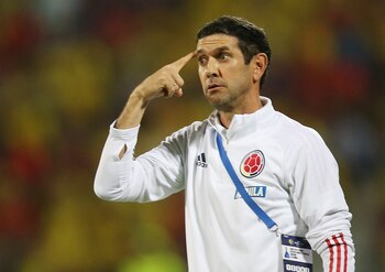 Soccer Football - South American Olympic Qualifiers - Alfonso Lopez Stadium, Bucaramanga, Colombia - Brazil v Colombia - February 3, 2020 Colombia coach Arturo Reyes during the match REUTERS/Luisa Gonzalez